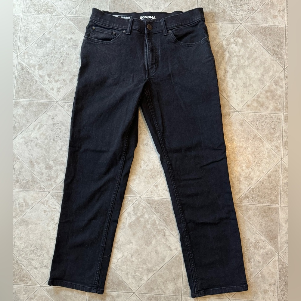 Black Sonoma Regular Fit Stretch Jeans       30x30